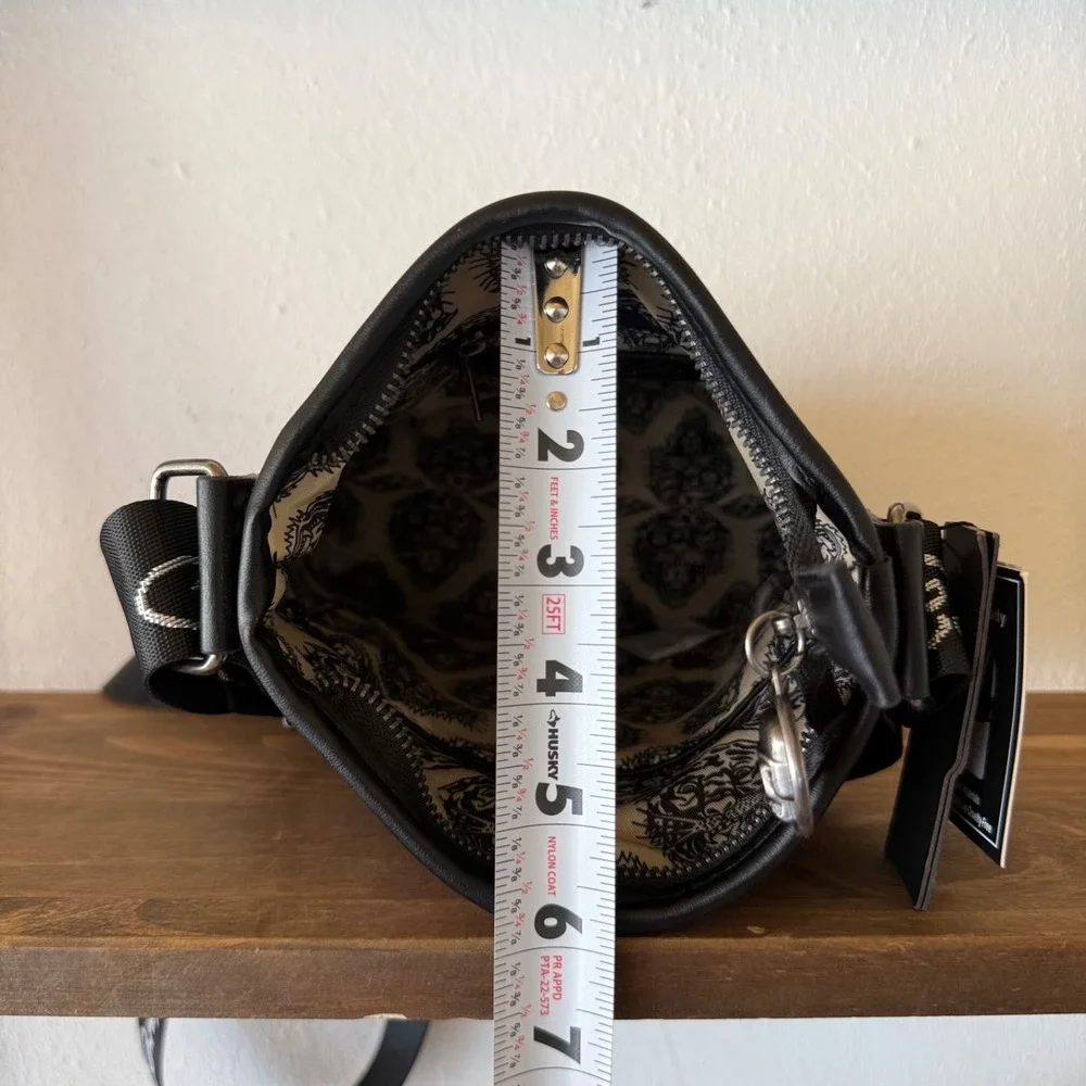 Ed Hardy Skull Roses‎ Tattoo Crossbody Bag Studded Y2K Purse NWT Metallic Pink